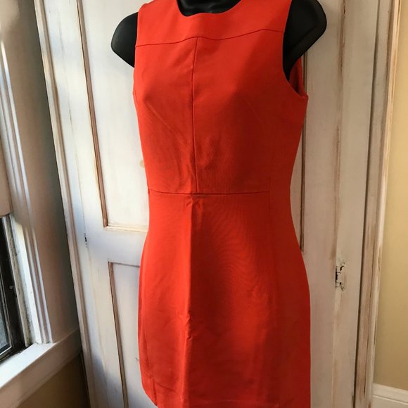 Diane Von Furstenberg Dress 4 red orange sleeveles - Picture 3 of 3